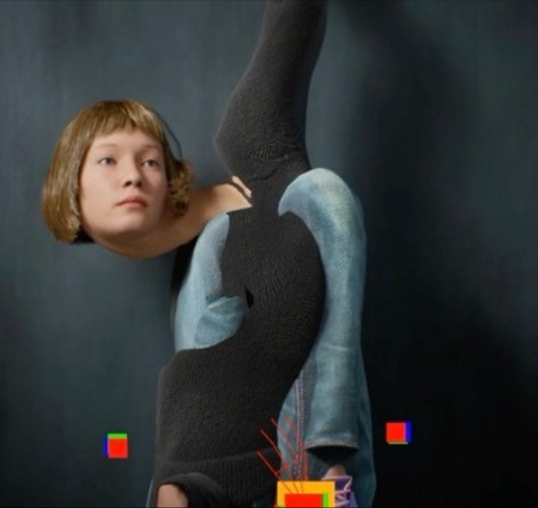 Ein früher Avatar-Render mit zerbrochenem Körper-Mesh - Beispiel eines Generierungsfehlers